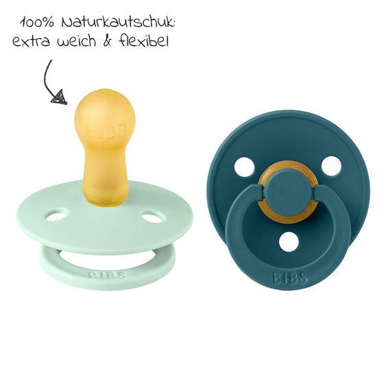 Bibs Ciuccio - Confezione da 2 colori - Menta nordica / Lago di bosco - Taglia 6-18 M
