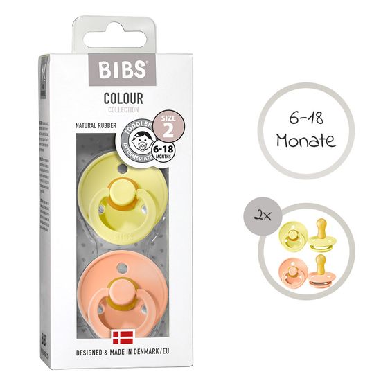 Bibs Schnuller - Colour 2er Pack - Peach Sunset / Sunshine - Gr. 6-18 M