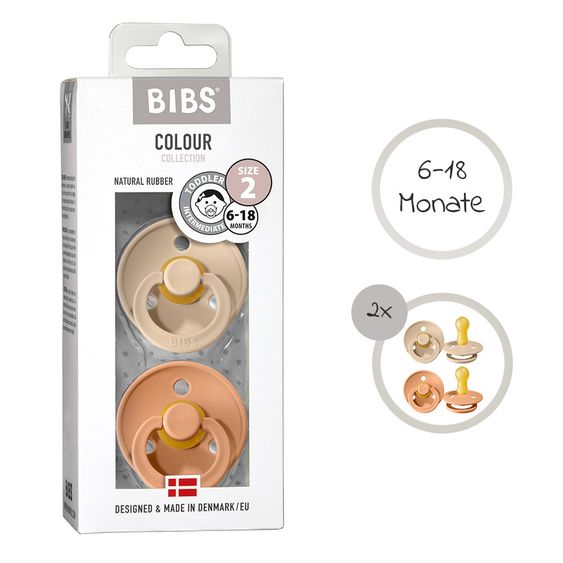 Bibs Schnuller - Colour 2er Pack - Peach / Vanilla - Gr. 6-18 M