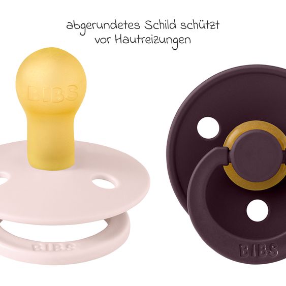 Bibs Pacifier Colour 2-Pack - Petal / Plum - Gr. 0-6 M