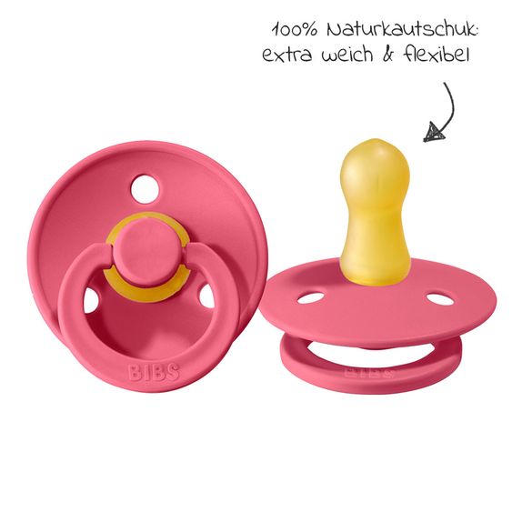 Bibs Schnuller - Colour 2er Pack - Ruby / Coral - Gr. 0-6 M