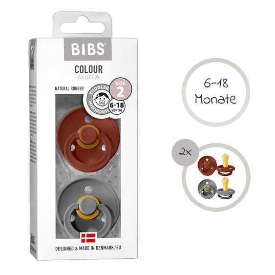 Bibs Schnuller - Colour 2er Pack - Rust / Smoke - Gr. 6-18 M