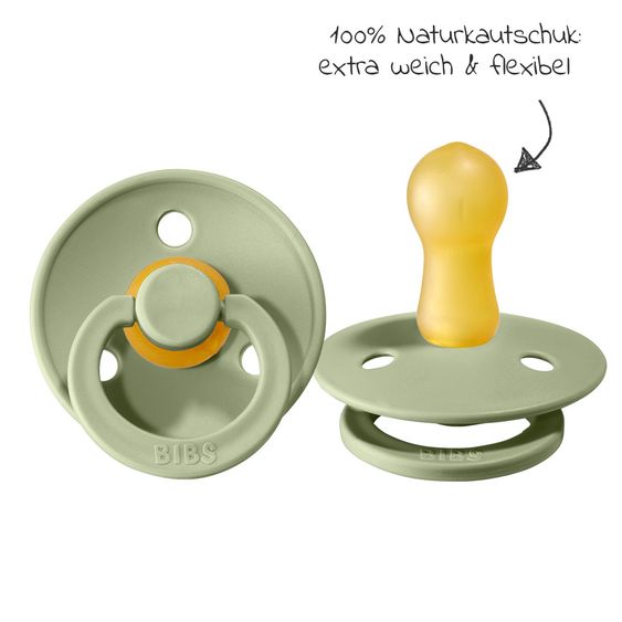 Bibs Pacifier - Color 2 Pack - Sage / Cloud - Gr. 6-18 M