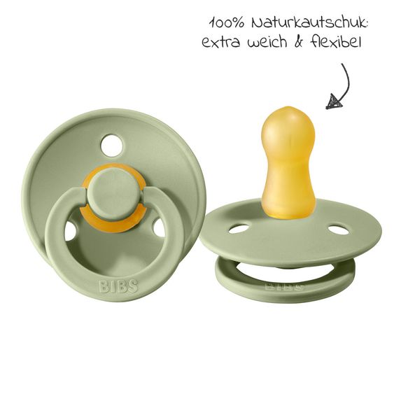 Bibs Pacifier - Color 2 Pack - Sage / Hunter Green - Gr. 0-6 M