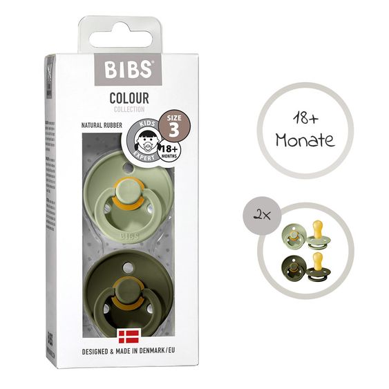 Bibs Schnuller - Colour 2er Pack - Sage / Hunter Green - Gr. 18 M+