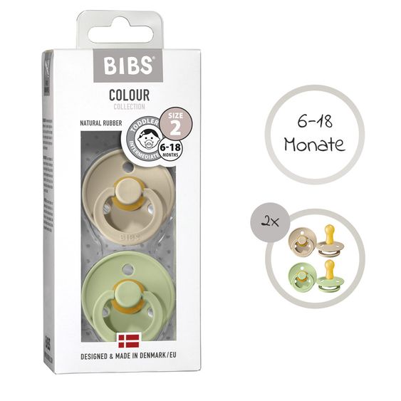 Bibs Schnuller - Colour 2er Pack - Sand / Pistachio - Gr. 6-18 M