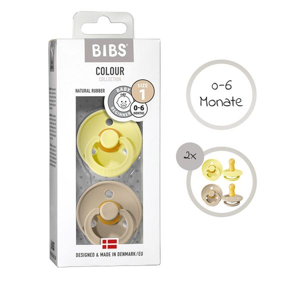 Bibs Schnuller - Colour 2er Pack - Sunshine / Sand - Gr. 0-6 M