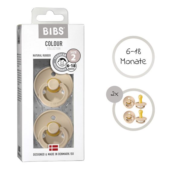 Bibs Schnuller - Colour 2er Pack - Vanilla - Gr. 6-18 M