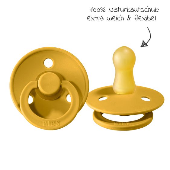 Bibs Pacifier - Color 2 Pack - Vanilla / Mustard - Gr. 0-6 M