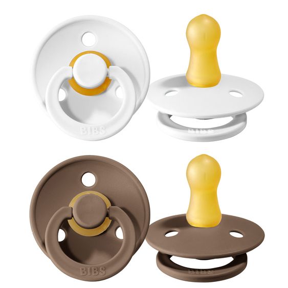 Bibs Schnuller - Colour 2er Pack - White / Dark Oak - Gr. 0-6 M