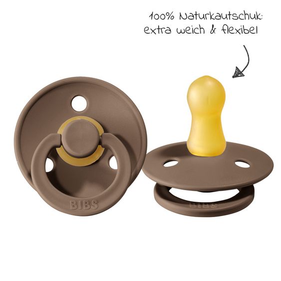 Bibs Schnuller - Colour 2er Pack - White / Dark Oak - Gr. 0-6 M