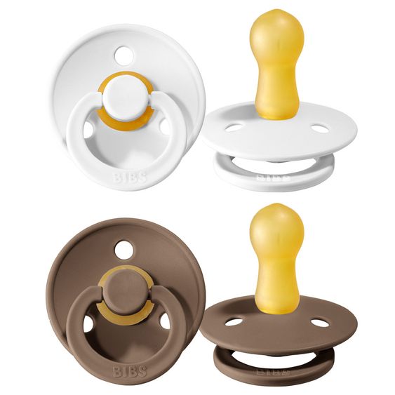 Bibs Schnuller - Colour 2er Pack - White / Dark Oak - Gr. 6-18 M