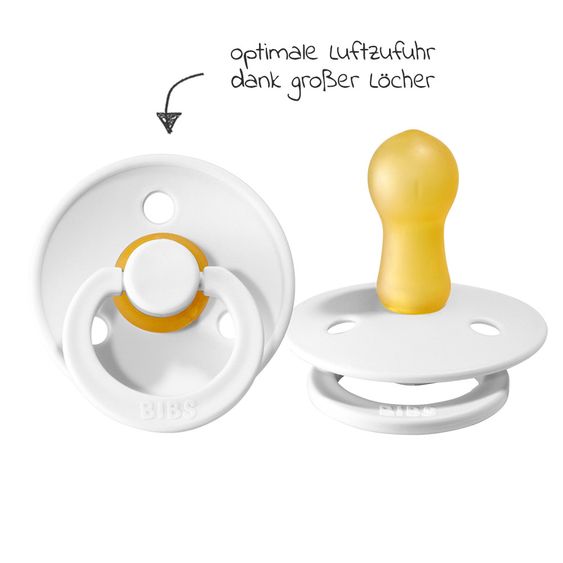Bibs Schnuller - Colour 2er Pack - White / Dark Oak - Gr. 6-18 M