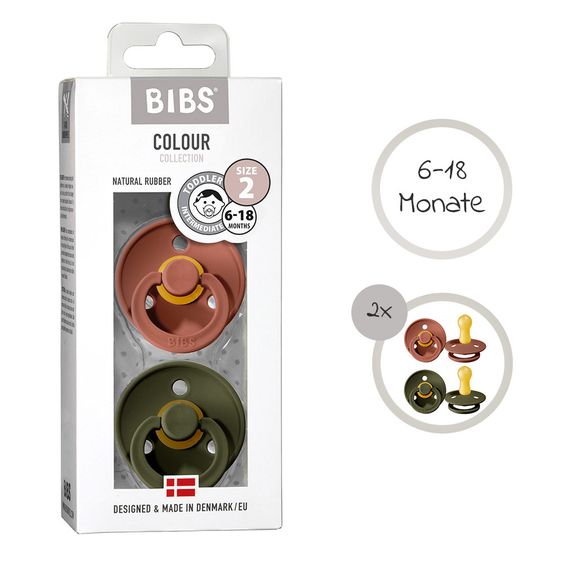 Bibs Schnuller - Colour 2er Pack - Woodchuck / Hunter Green - Gr. 6-18 M