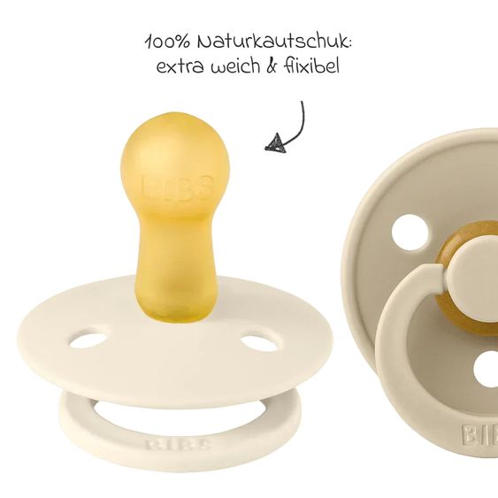 Bibs Schnuller Colour 4er Pack - Ivory / Sand / Vanilla / Dark Oak - Gr. 0-6 M