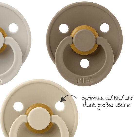 Bibs Schnuller Colour 4er Pack - Ivory / Sand / Vanilla / Dark Oak - Gr. 0-6 M