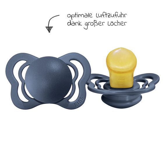 Bibs Schnuller - Couture 2er Pack - Naturkautschuk - Cloud / Steel - Gr. 0-6 M