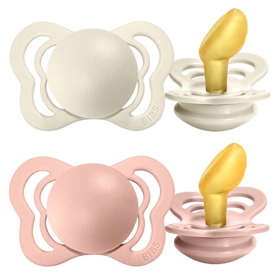 Bibs Schnuller - Couture 2er Pack - Naturkautschuk - Ivory / Blush - Gr. 0-6 M