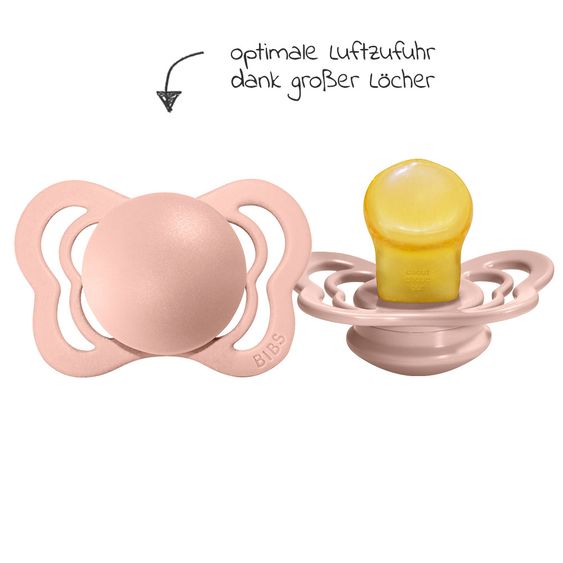 Bibs Schnuller - Couture 2er Pack - Naturkautschuk - Ivory / Blush - Gr. 0-6 M