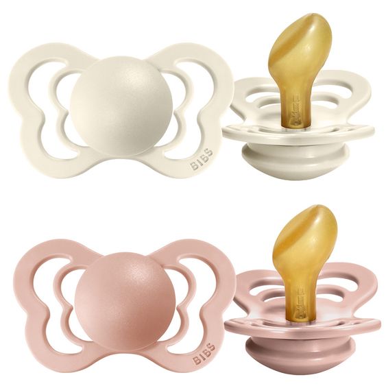 Bibs Schnuller - Couture 2er Pack - Naturkautschuk - Ivory / Blush - Gr. 6-36 M