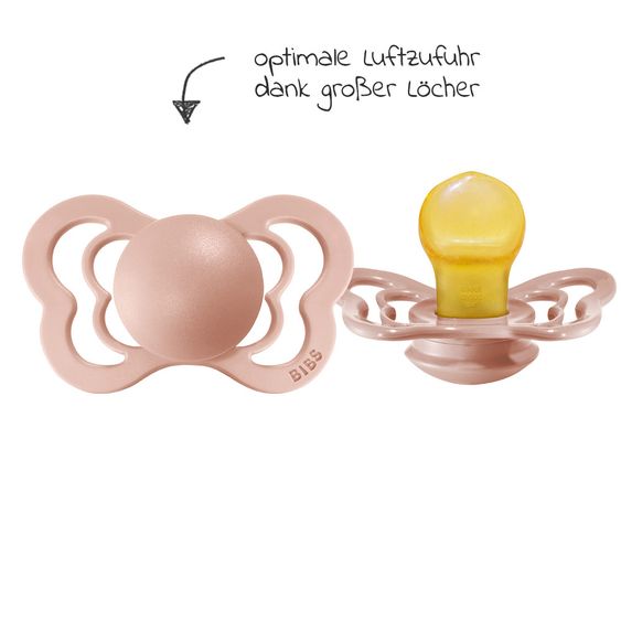 Bibs Schnuller - Couture 2er Pack - Naturkautschuk - Ivory / Blush - Gr. 6-36 M