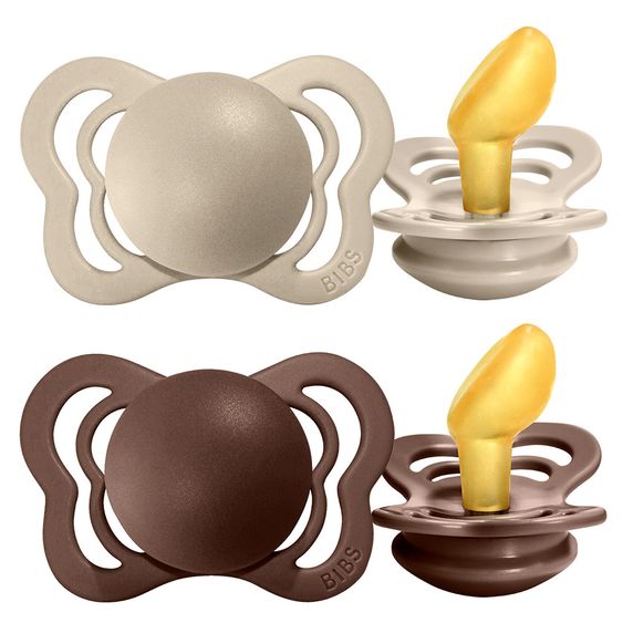 Bibs Schnuller - Couture 2er Pack - Naturkautschuk - Vanilla / Mocha - Gr. 0-6 M
