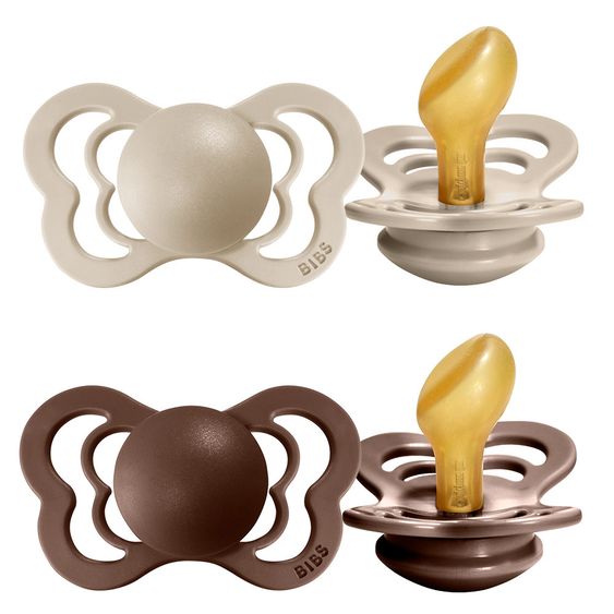 Bibs Schnuller - Couture 2er Pack - Naturkautschuk - Vanilla / Mocha - Gr. 6-36 M
