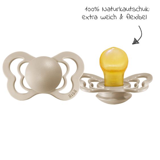 Bibs Schnuller - Couture 2er Pack - Naturkautschuk - Vanilla / Mocha - Gr. 6-36 M