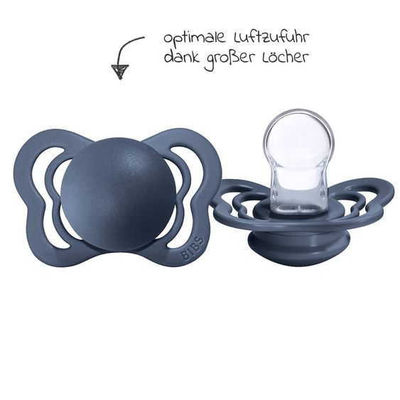 Bibs Schnuller - Couture 2er Pack - Silikon - Cloud / Steel - Gr. 0-6 M