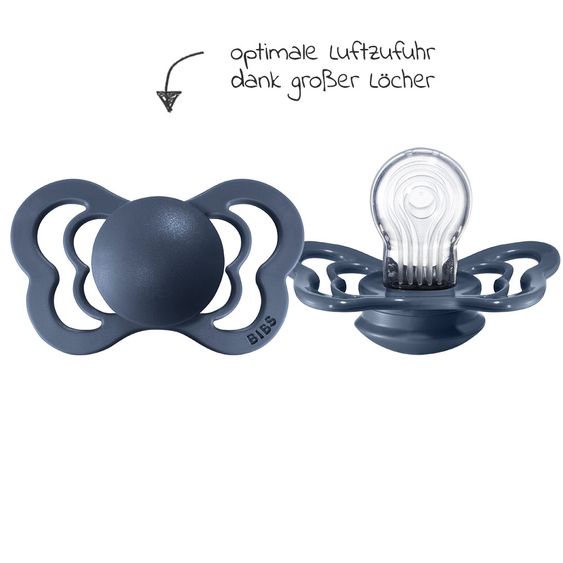 Bibs Schnuller - Couture 2er Pack - Silikon - Cloud / Steel - Gr. 6-36 M