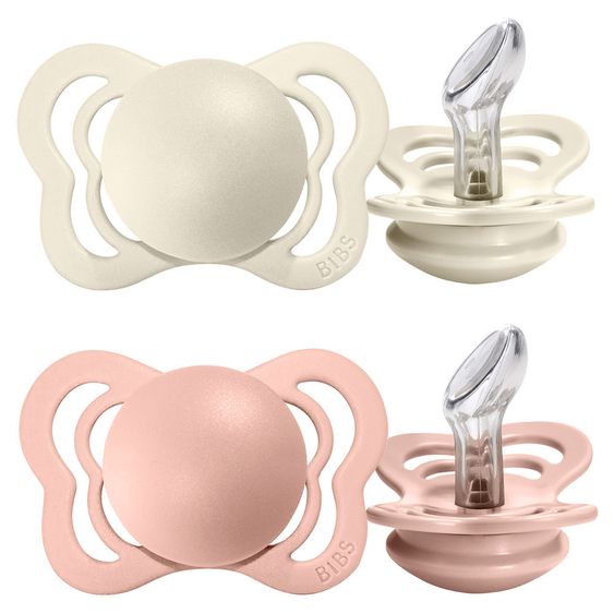 Bibs Schnuller - Couture 2er Pack - Silikon - Ivory / Blush - Gr. 0-6 M