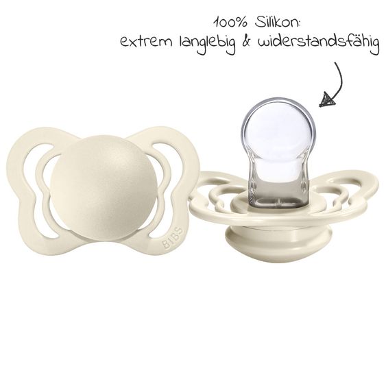 Bibs Schnuller - Couture 2er Pack - Silikon - Ivory / Blush - Gr. 0-6 M
