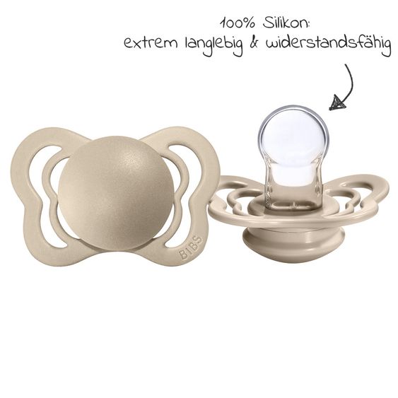 Bibs Schnuller - Couture 2er Pack - Silikon - Vanilla / Mocha - Gr. 0-6 M