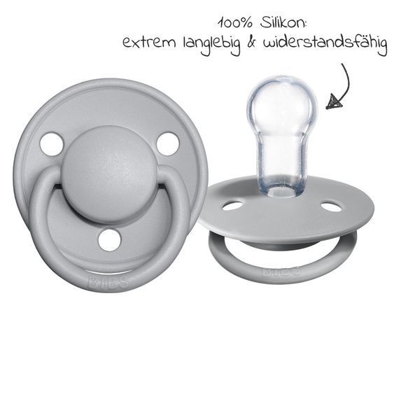 Bibs Schnuller - De Lux 2er Pack - Silikon - Cloud / Black - Gr. 0-36 M