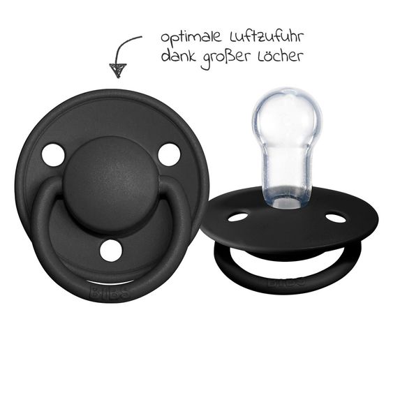 Bibs Schnuller - De Lux 2er Pack - Silikon - Cloud / Black - Gr. 0-36 M