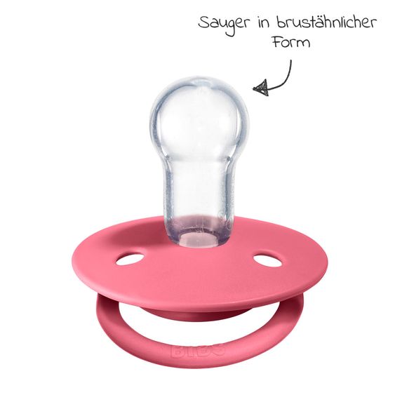 Bibs Schnuller - De Lux 2er Pack - Silikon - Coral / Ruby - Gr. 0-36 M