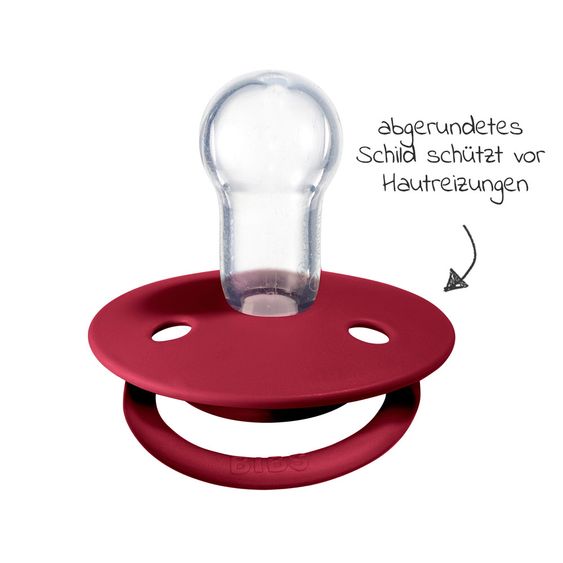 Bibs Schnuller - De Lux 2er Pack - Silikon - Coral / Ruby - Gr. 0-36 M
