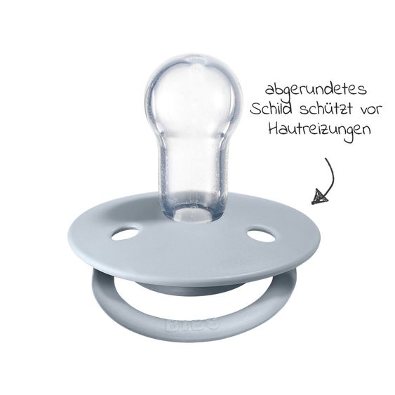 Bibs Schnuller - De Lux 2er Pack - Silikon - Iron / Baby Blue - Gr. 0-36 M