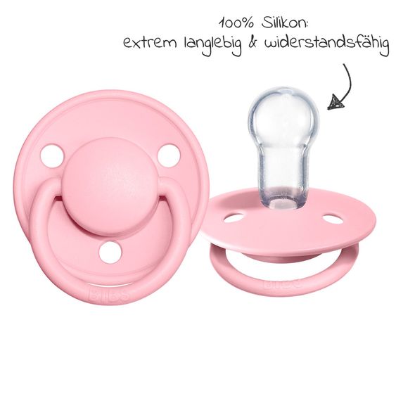 Bibs Schnuller - De Lux 2er Pack - Silikon - Ivory / Baby Pink - Gr. 0-36 M