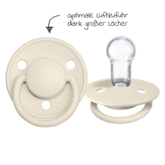 Bibs Schnuller - De Lux 2er Pack - Silikon - Ivory / Baby Pink - Gr. 0-36 M