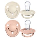 Pacifier - De Lux 2 Pack - Silicone - Ivory / Blush - Size 0-36 M