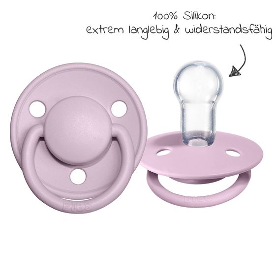 Bibs Schnuller - De Lux 2er Pack - Silikon - Lilac / Heather - Gr. 0-36 M