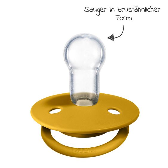 Bibs Pacifier - De Lux 2 Pack - Silicone - Mustard / Petrol - Size 0-36 M