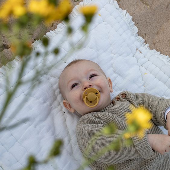Bibs Pacifier - De Lux 2 Pack - Silicone - Mustard / Petrol - Size 0-36 M