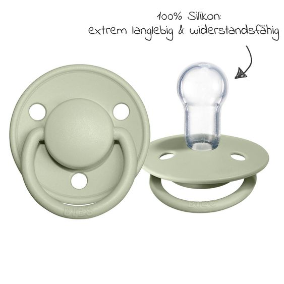 Bibs Schnuller - De Lux 2er Pack - Silikon - Sage / Hunter Green - Gr. 0-36 M