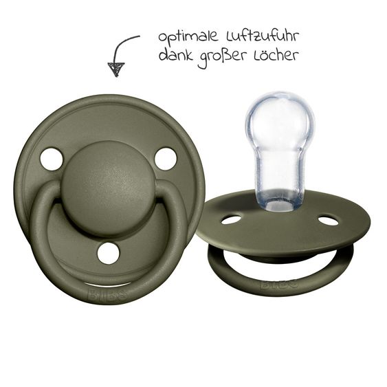 Bibs Schnuller - De Lux 2er Pack - Silikon - Sage / Hunter Green - Gr. 0-36 M