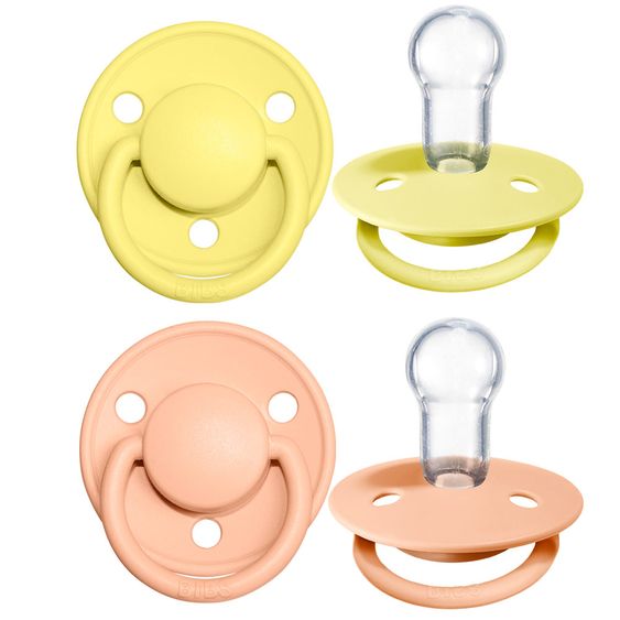 Bibs Schnuller - De Lux 2er Pack - Silikon - Sunshine / Peack Sunset - Gr. 0-36 M