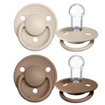 Schnuller - De Lux 2er Pack - Silikon - Vanilla / Dark Oak - Gr. 0-36 M