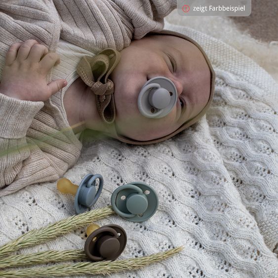 Bibs Pacifier - De Lux 2 Pack - Silicone - Woodchuck / Blush - Size 0-36 M