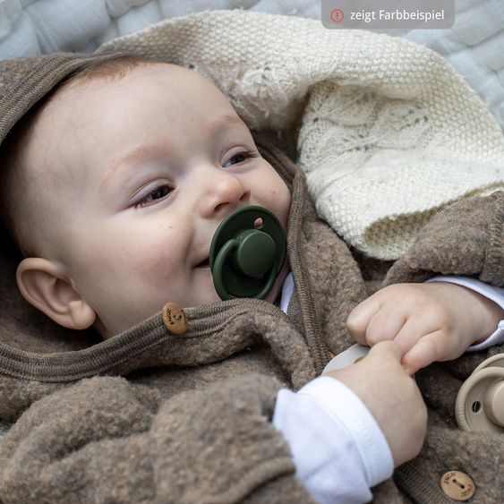 Bibs Pacifier - De Lux 2 Pack - Silicone - Woodchuck / Blush - Size 0-36 M